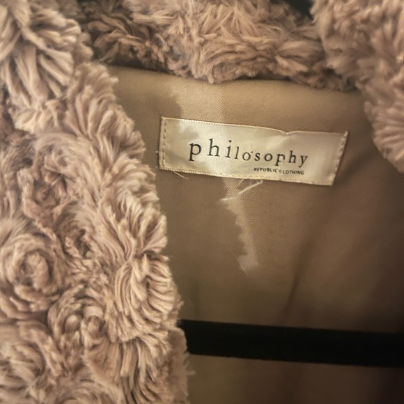 Philosophy Tan Teddy Jacket Women’s Large - Picture 3 of 3